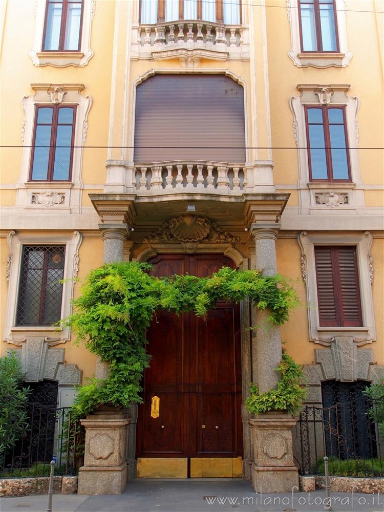 Milan (Italy) - Entrance of an elegant palace in corso Italia